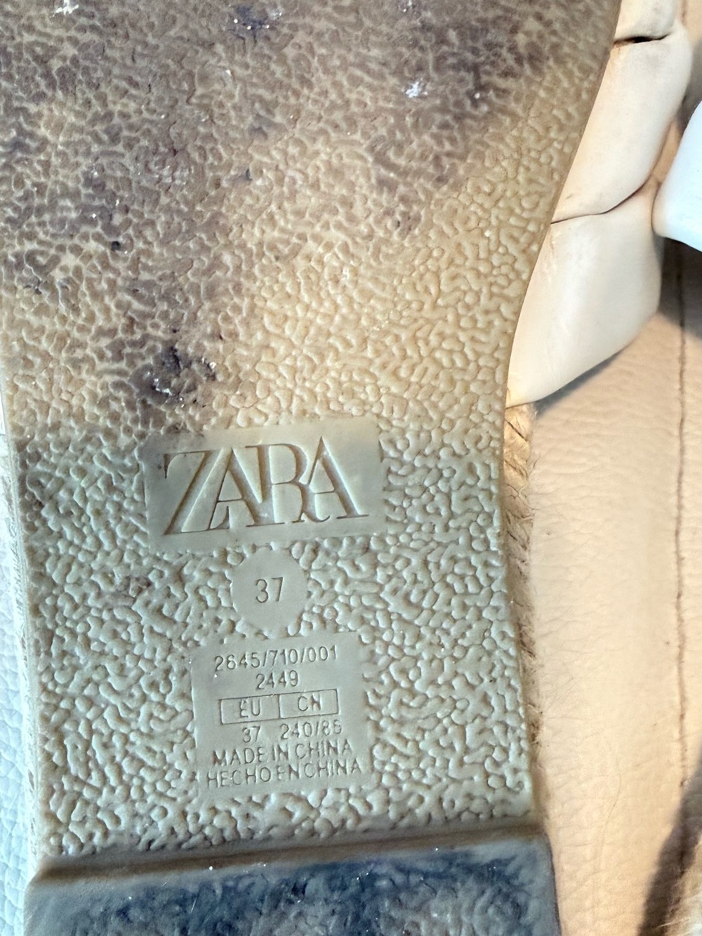 Zara White Braided Strap Espadrille Slide Sandals - Picture 2 of 3